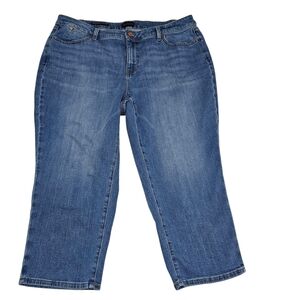 Talbots Straightleg Cropped Jean Blue Cotton Stretch Womens 18 W